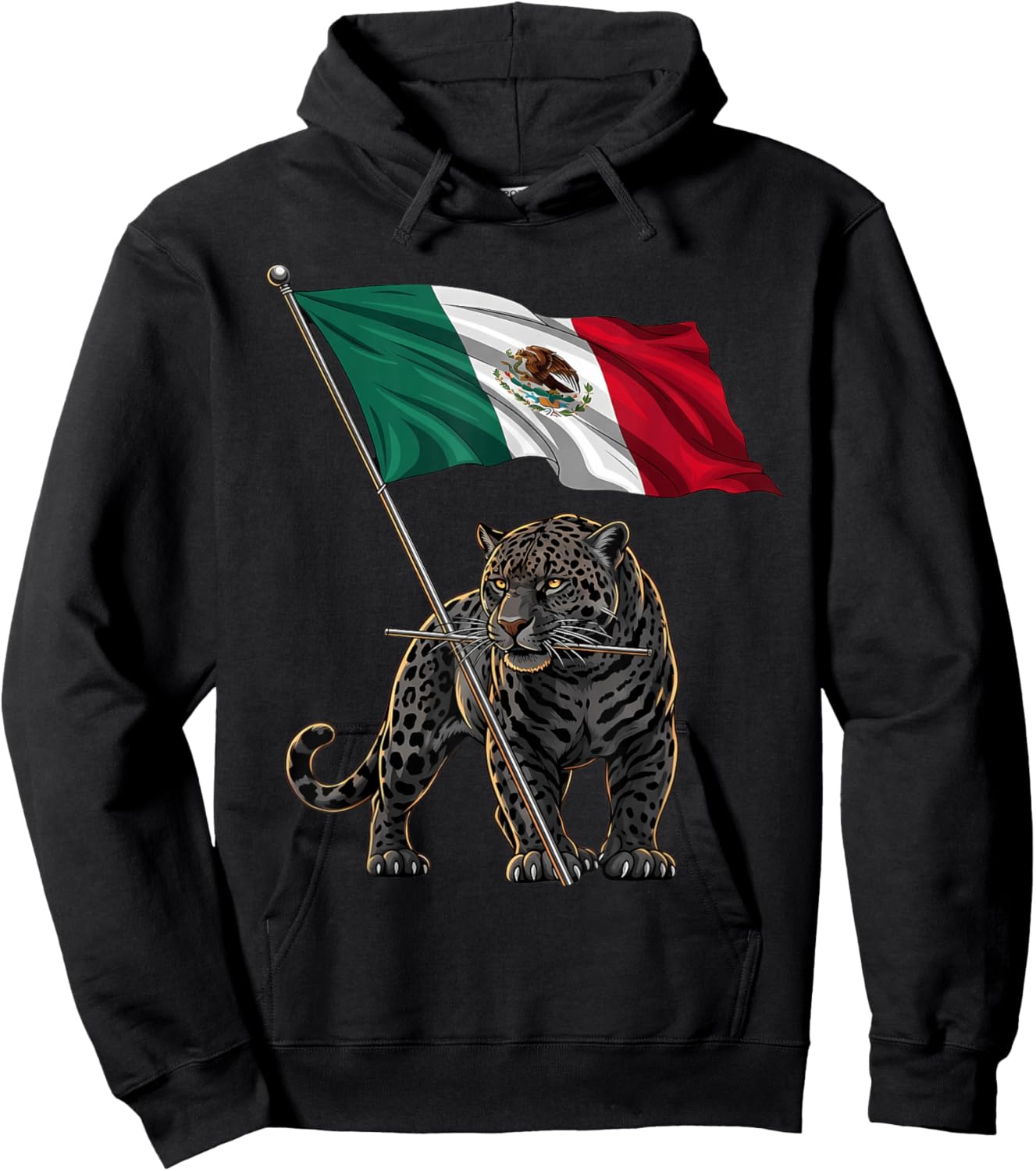 Mexico Flag Leopard Mexican Pride Mexican Roots Mexican Flag Hoodie - Hoodie | Black