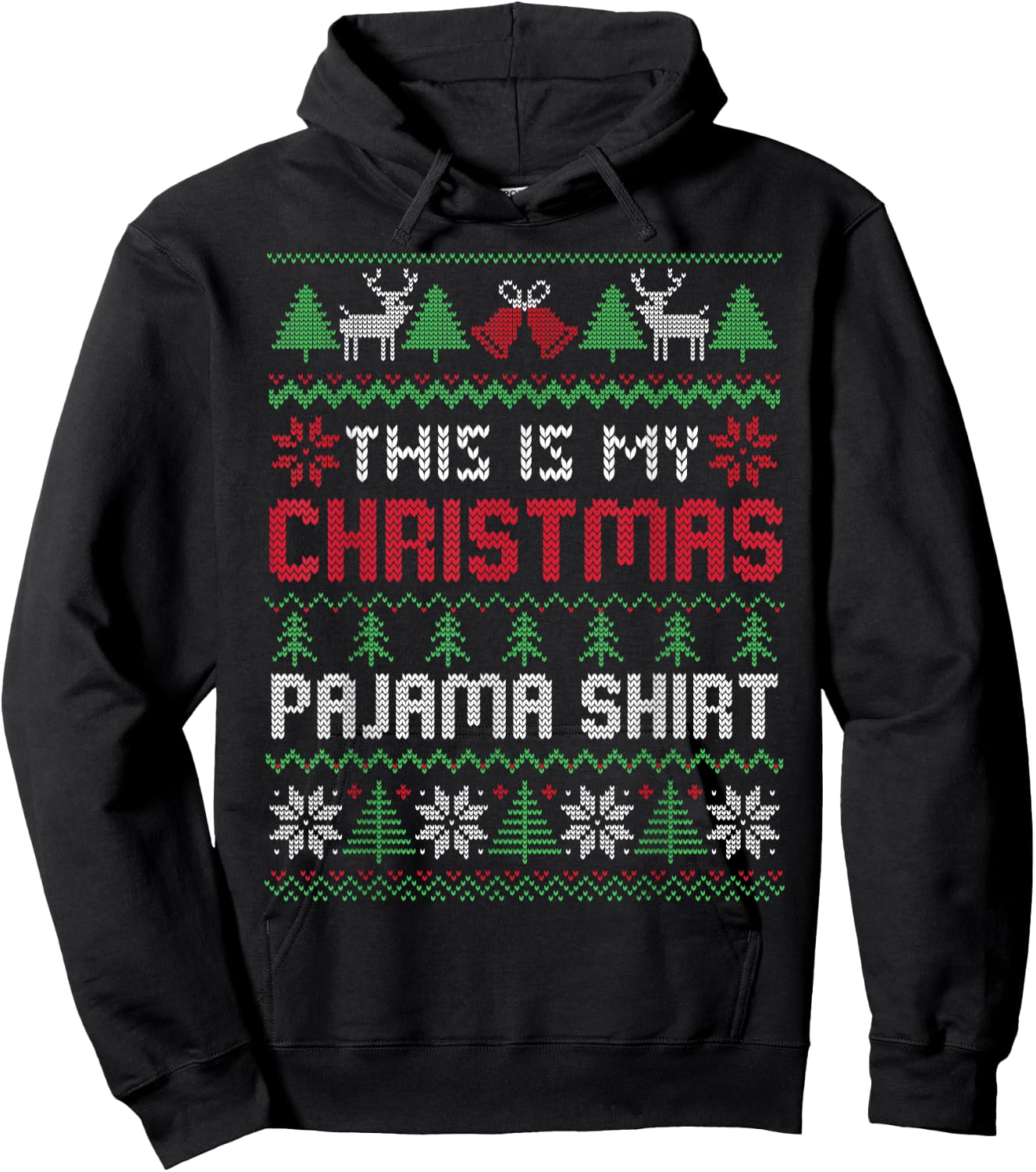 This Is My Christmas Pajama Shirt Lights Family Matching Kid Hoodie - Hoodie | Black