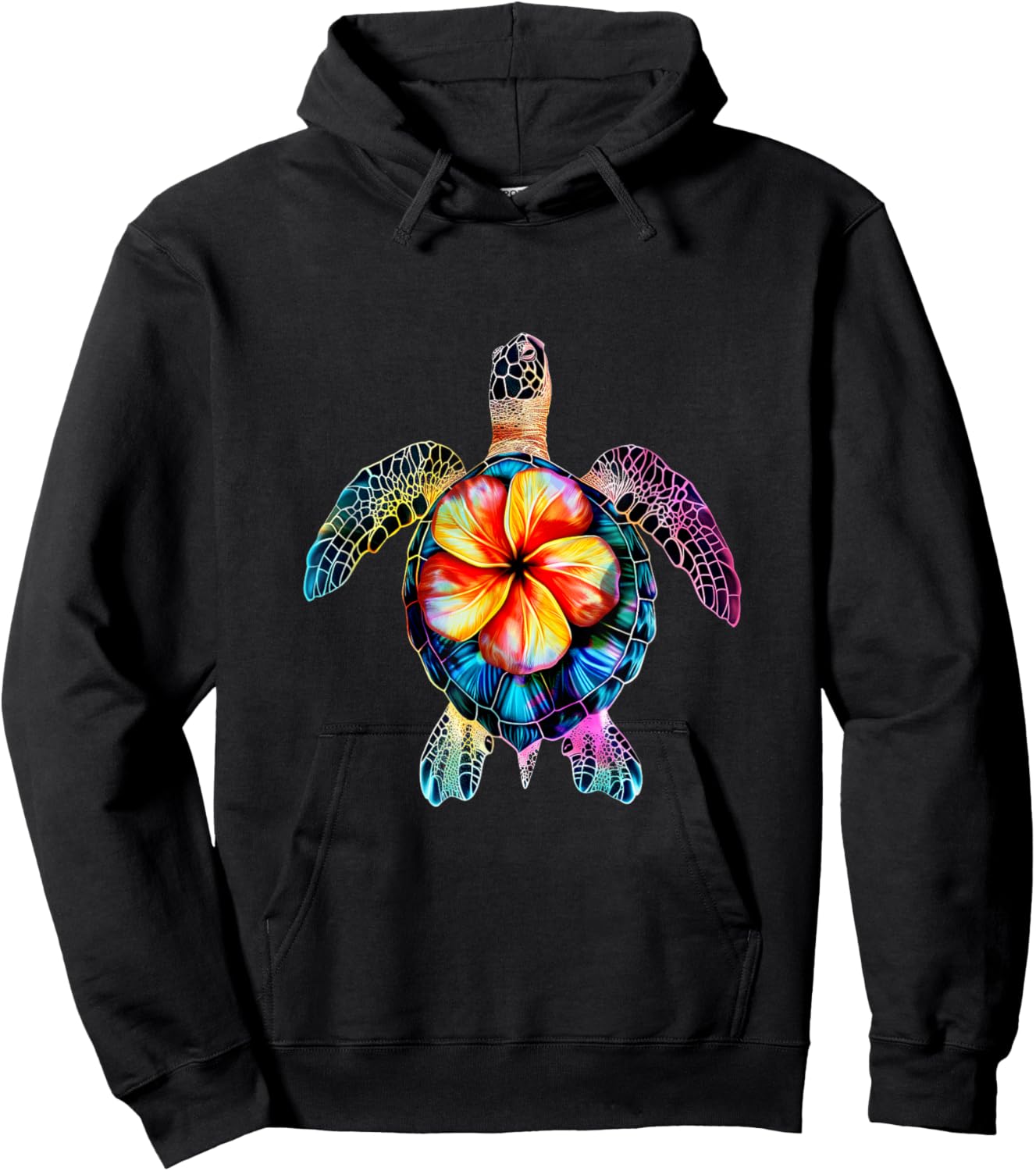 Hawaiian Tie Dye Sea Turtle Hawaii Girl Hoodie - Hoodie | Black