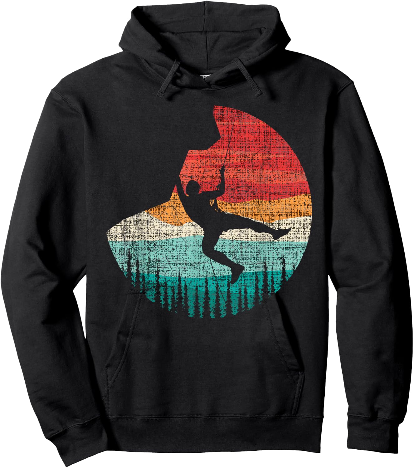 Vintage Retro Rock Climber & Rock Climbing Hoodie - Hoodie | Black