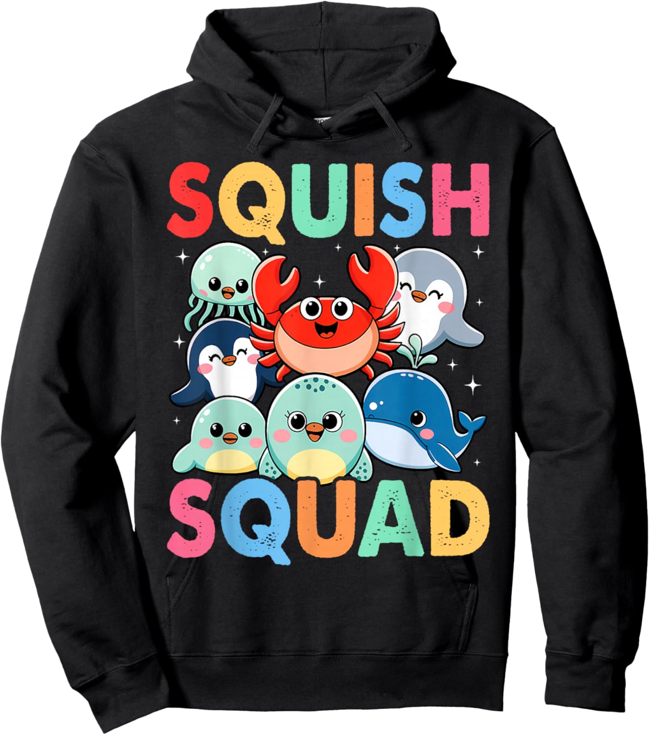Squish Squad Mallow Soft Toy Cute for Kids Boy Girls Hoodie - Hoodie | Black