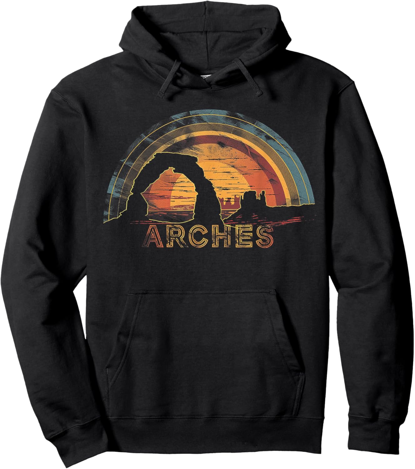 Arches - US National Park Vintage Men Women Kids Retro Hoodie - Hoodie | Black