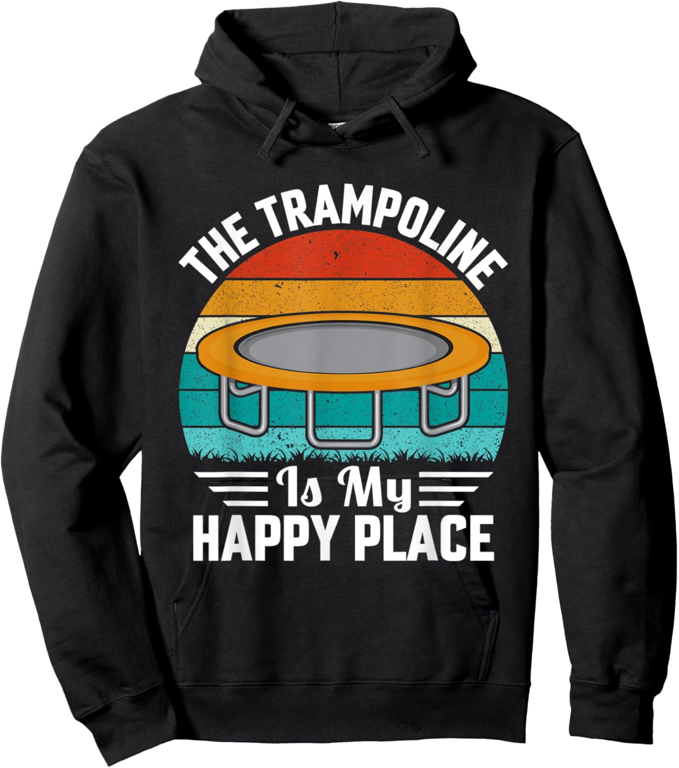 The Trampoline is my Happy Place Hoodie - Hoodie | Black