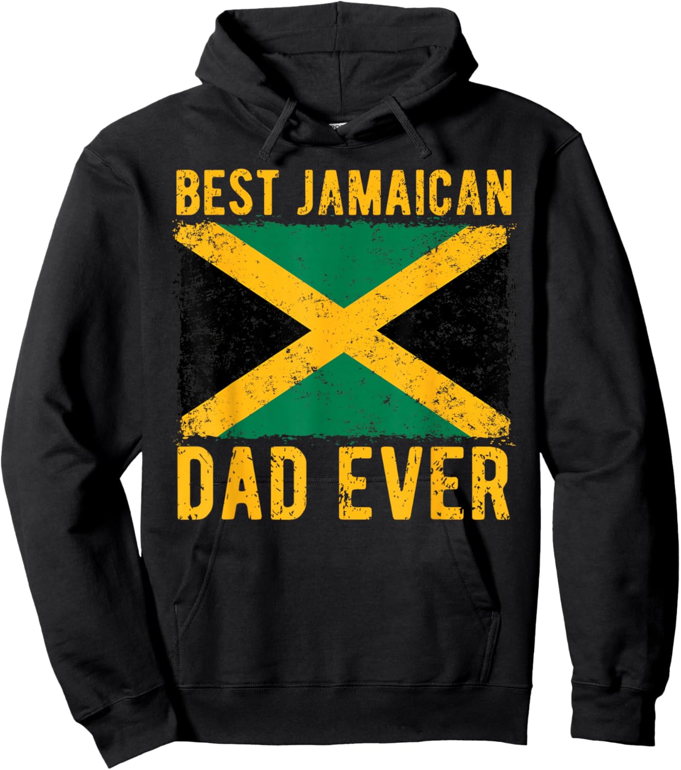 Best Jamaican Dad Ever Jamaica Flag Fathers Day Jamaican Dad Hoodie - Hoodie | Black