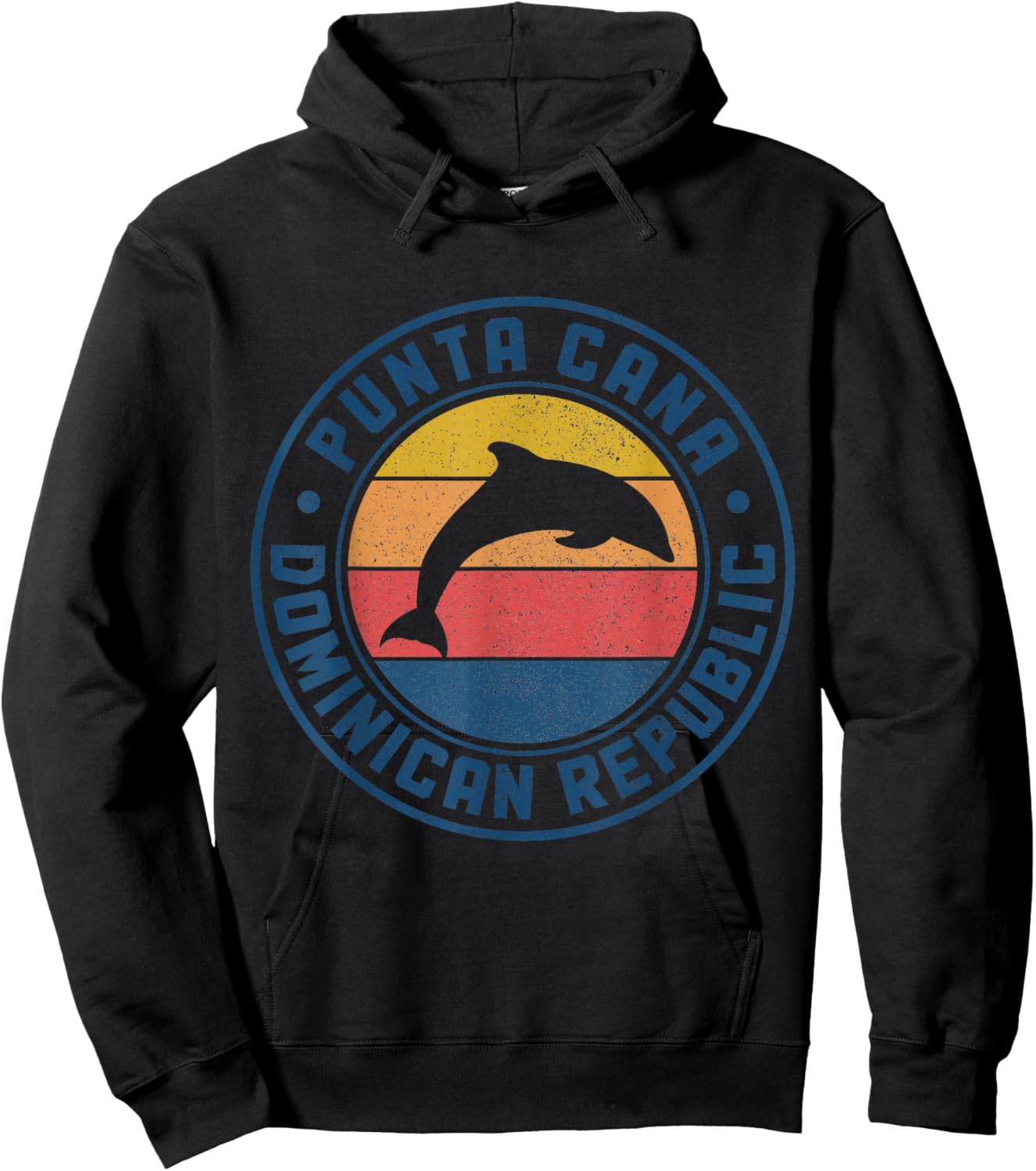 Punta Cana Dominican Republic Dolphin Souvenir Vintage Hoodie - Hoodie | Black