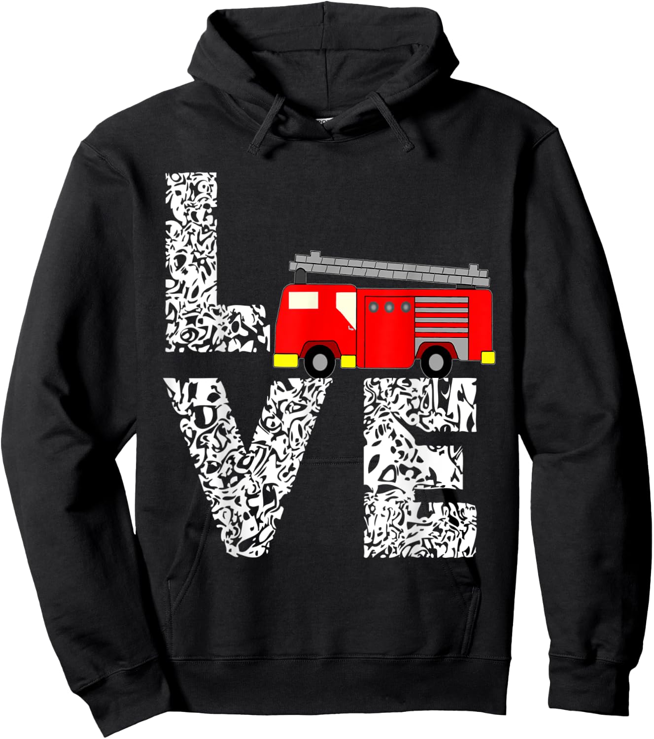 Firetruck Firefighting Love Fire Fighter Truck Fireman Shirt Hoodie - Hoodie | Black