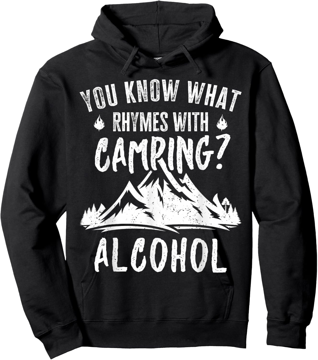 You Know What Rhymes With Camping Alcohol Vintage Funny Hoodie - Hoodie | Black