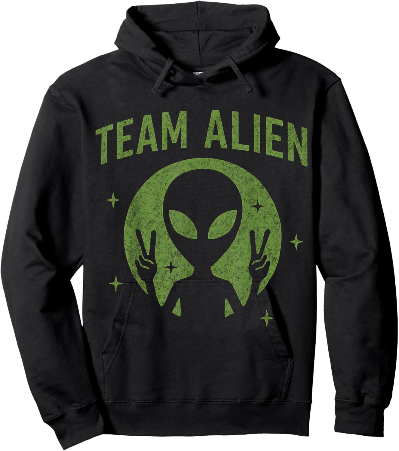 Team Alien Peace Funny Ufo Space Women Kids Youth Men Hoodie - Hoodie | Black
