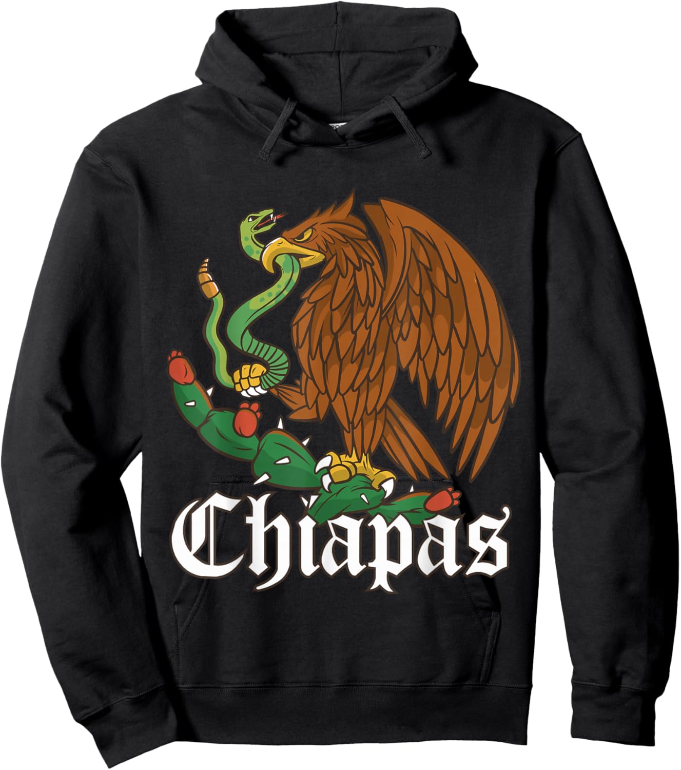 Chiapas Mexico with Mexican Eagle, Chiapas Hoodie - Hoodie | Black