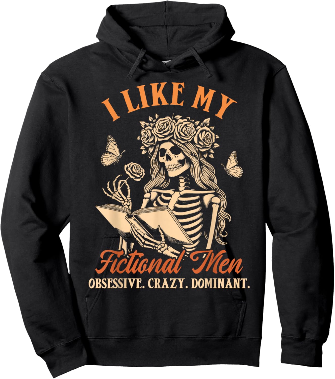 Smut Reader Spicy Book Dark Romance I Like My Fictional Men Hoodie - Hoodie | Black