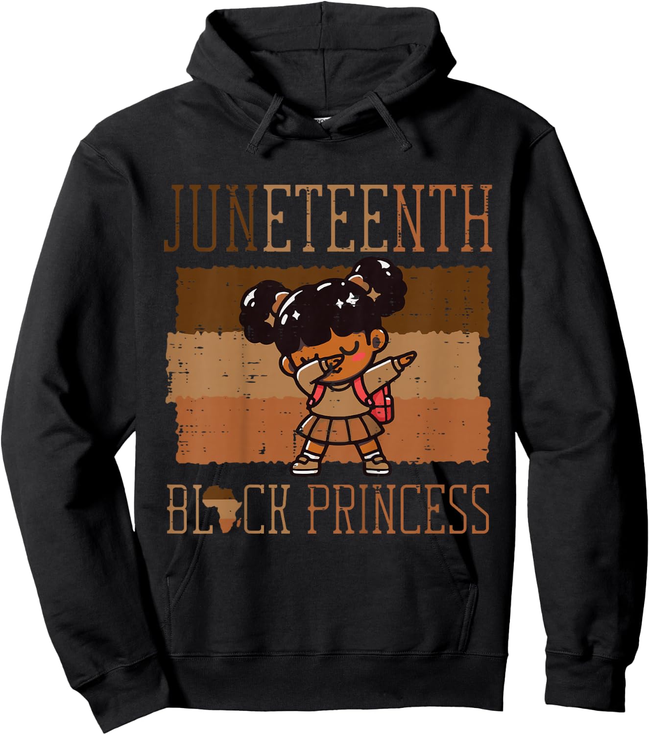 Kids Juneteenth Black Princess Black African June 19th Girls Kids Hoodie - Hoodie | Black
