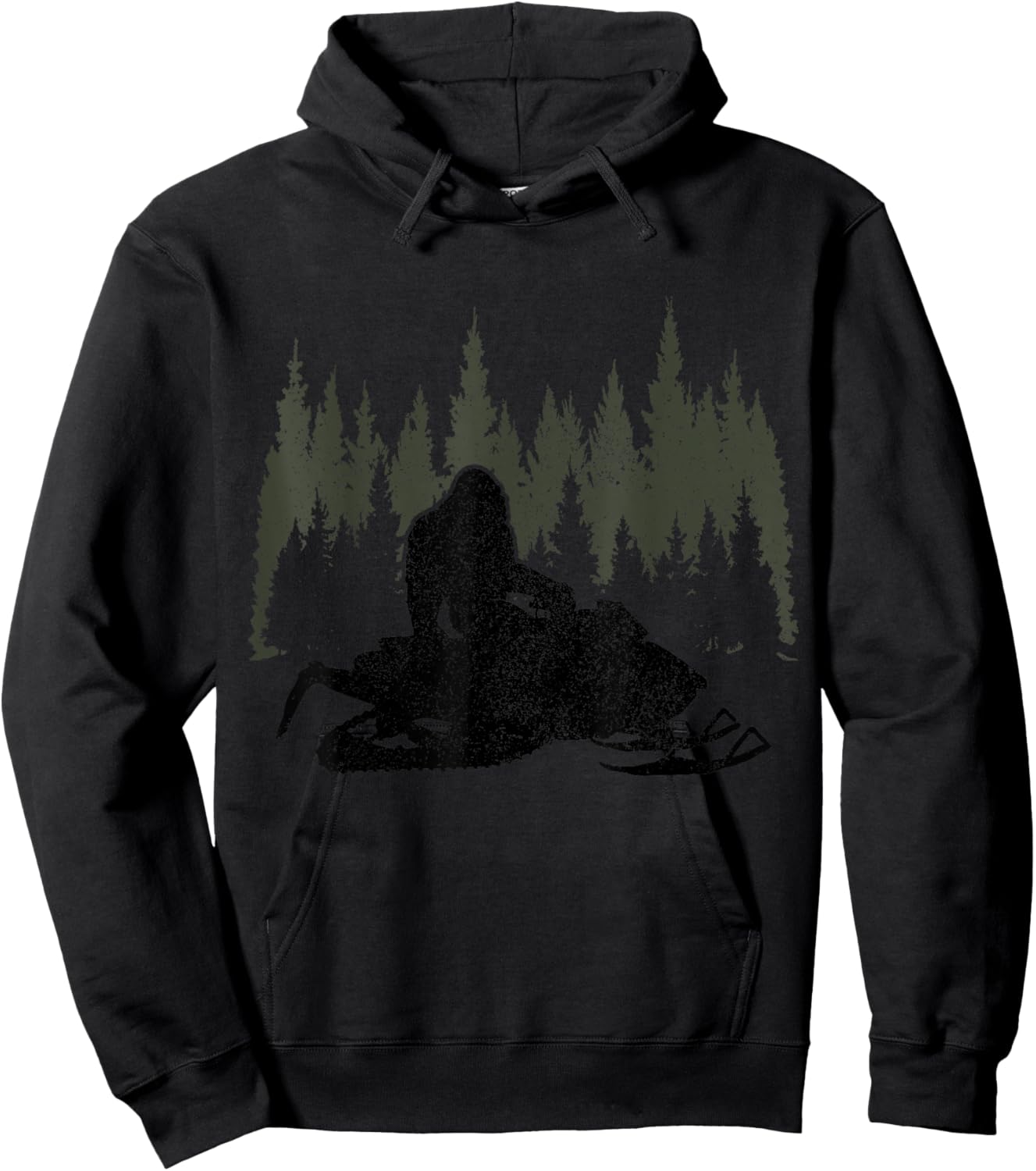 Snowmobile Bigfoot Snowmobile Sledge Funny Vintage Hoodie - Hoodie | Black