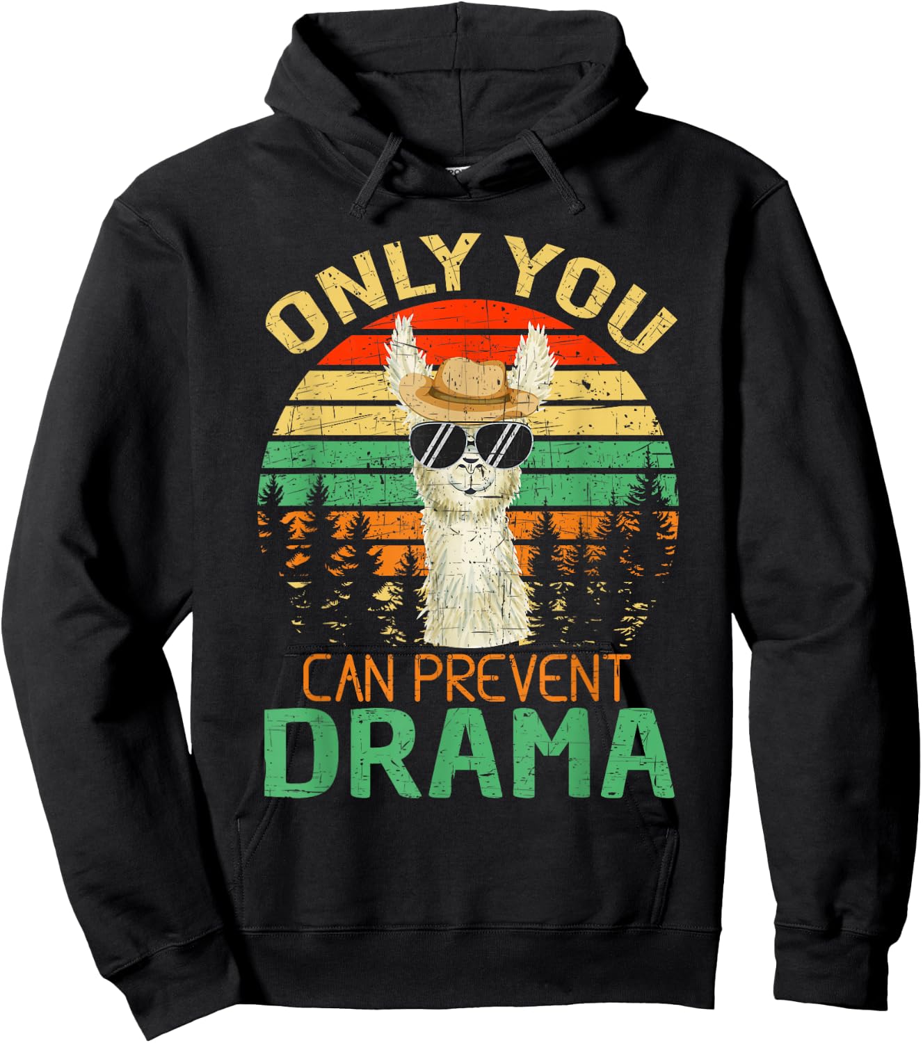 Only You Can Prevent Drama Llama Camping Hoodie - Hoodie | Black