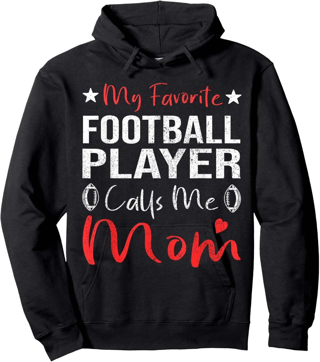 My Favorite Football Player Calls Me Mom Women Football Hoodie - Hoodie | Black