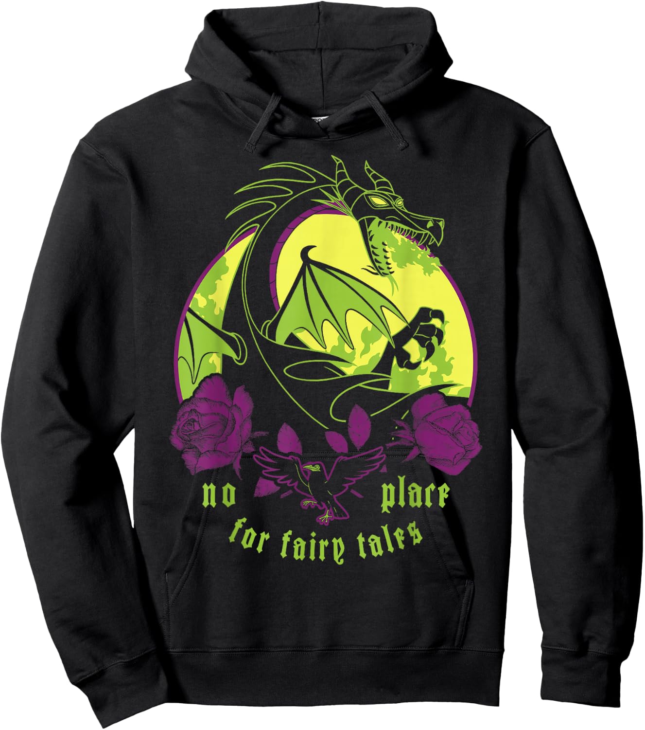 Disney Villains Maleficent Dragon No Place For Fairy Tales Hoodie - Hoodie | Black