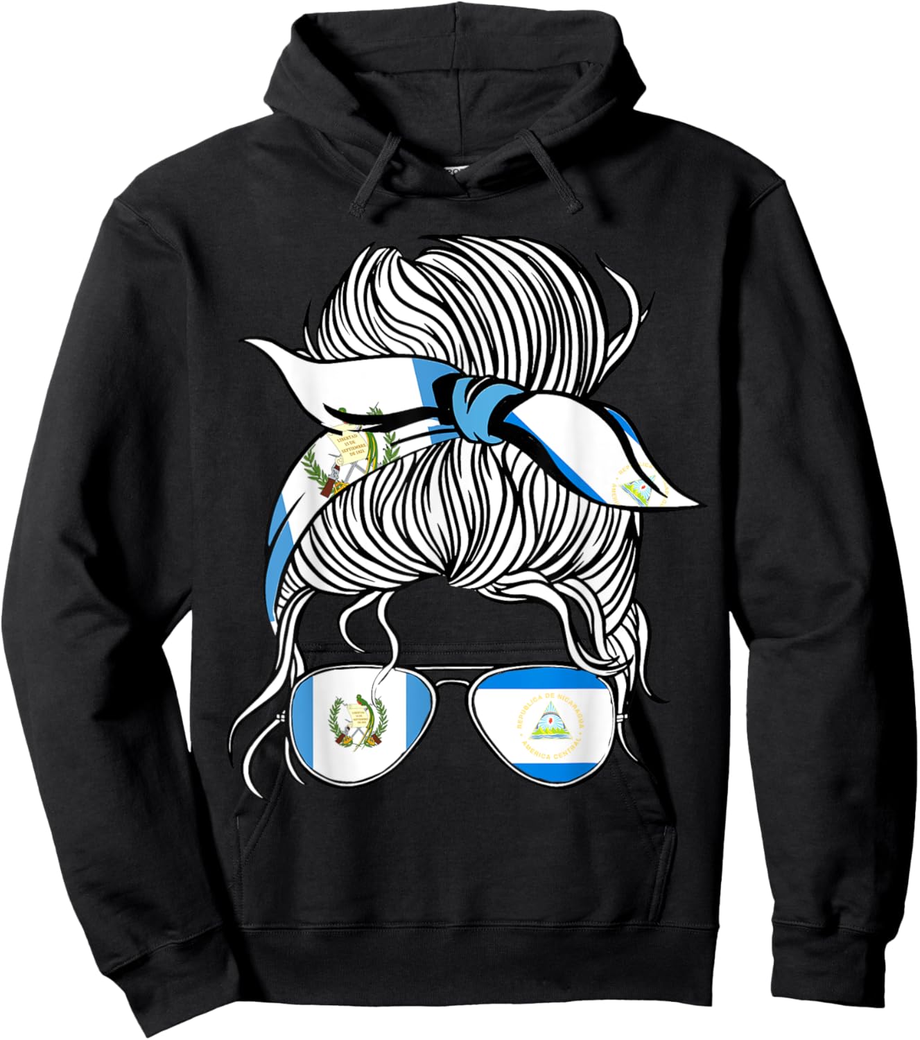 Guatemala Flag Nicaragua Grown Women Girl Country Hoodie - Hoodie | Black