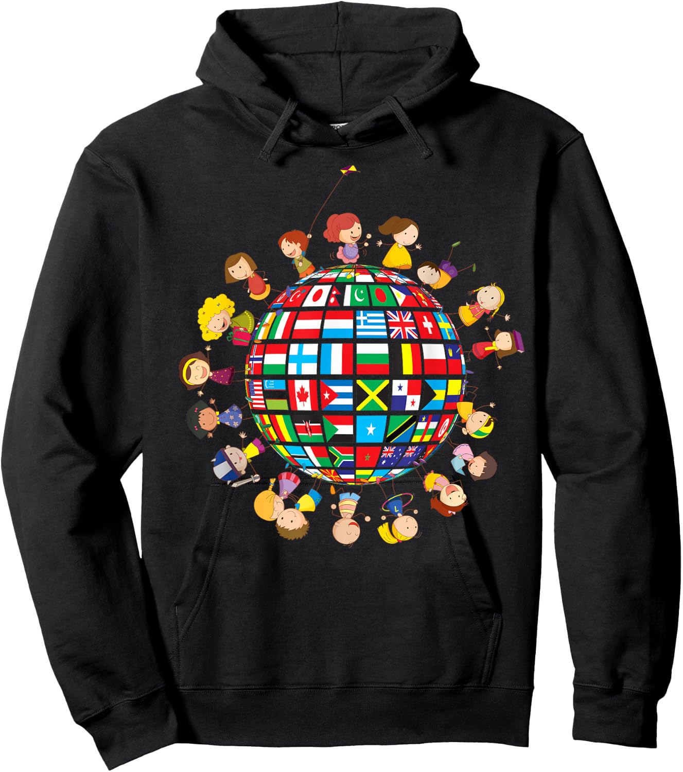 Flags of the World Kids around the Globe Cultural diversity Hoodie - Hoodie | Black