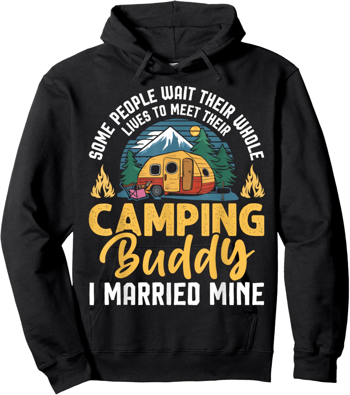 Funny Camping Camper Couple Camping Lovers partners for life Hoodie - Hoodie | Black