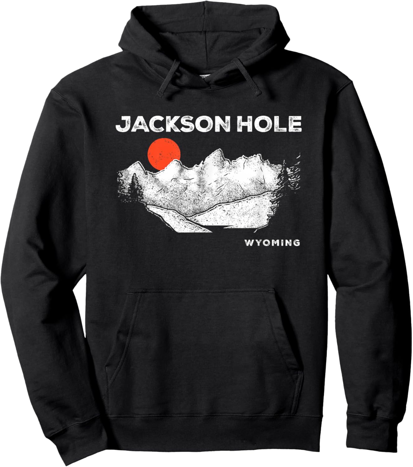 Retro Jackson Hole Wyoming Grand Teton Vintage Hoodie - Hoodie | Black