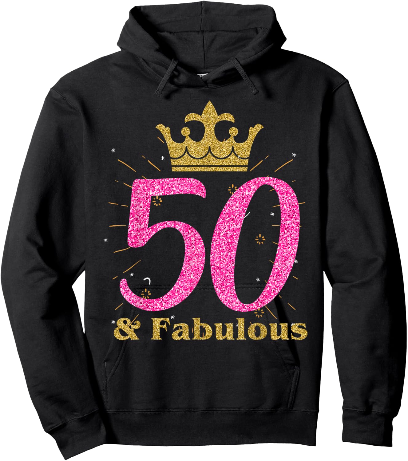 50th & Fabulous Shirt | Queen Ladies' B-day Women Gift Hoodie - Hoodie | Black
