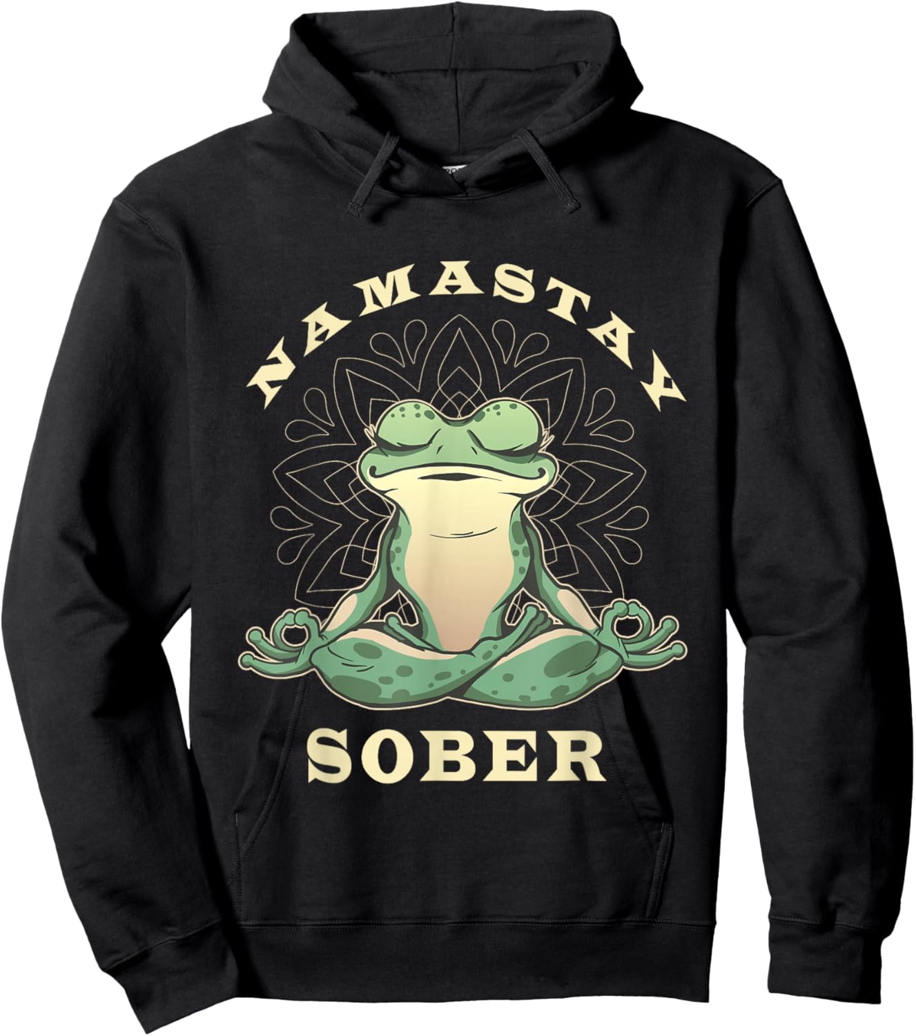 Narcotics Anonymous Frog Namastay Sober Support Sobriety Hoodie - Hoodie | Black