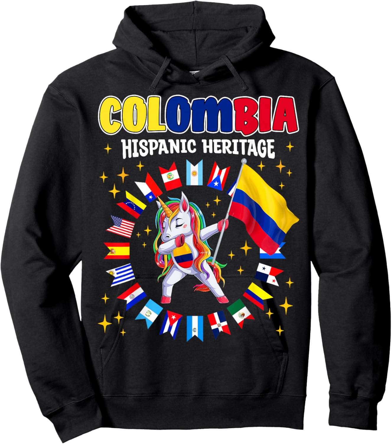 Hispanic Heritage Month Colombia kids boys girls toddlers Hoodie - Hoodie | Black