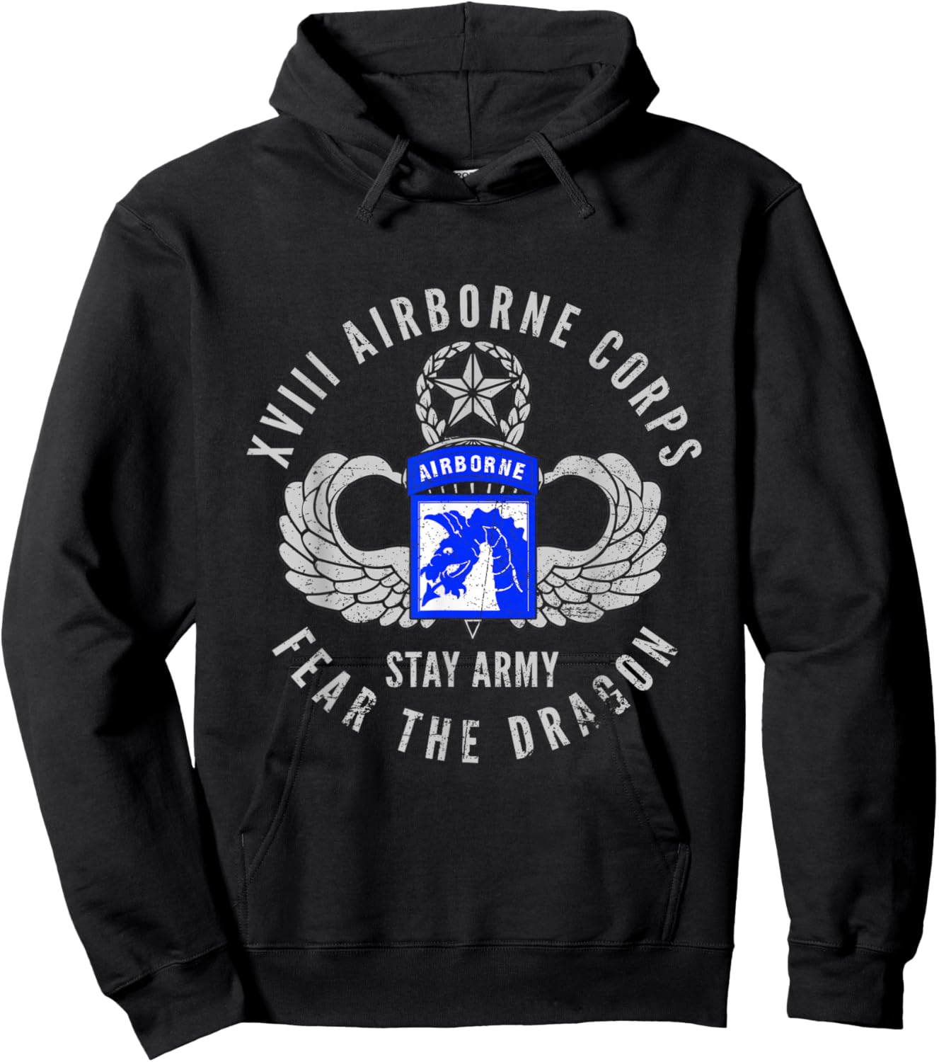 Proud 18th XVIII Airborne Corps US Veteran Fear The Dragon Hoodie - Hoodie | Black