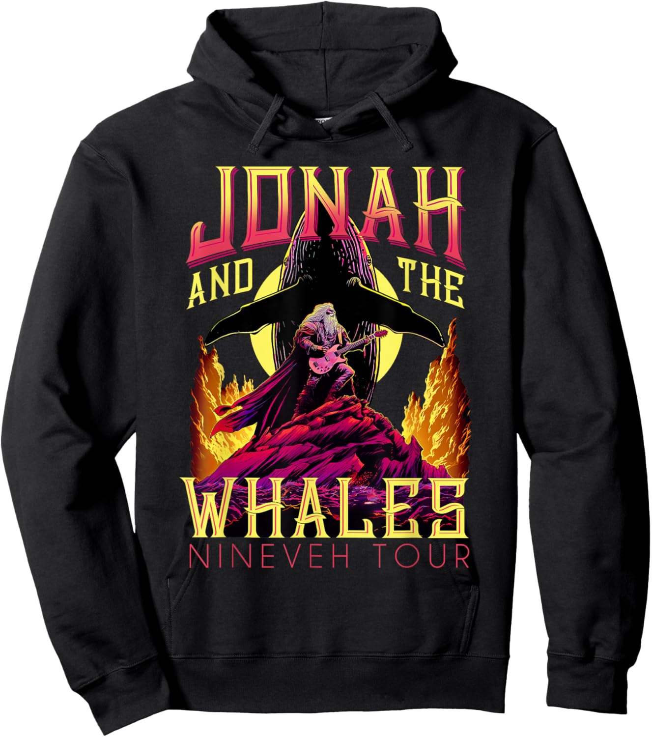 Christian Shirt Jonah and Whales Funny Vintage Rock Hoodie - Hoodie | Black