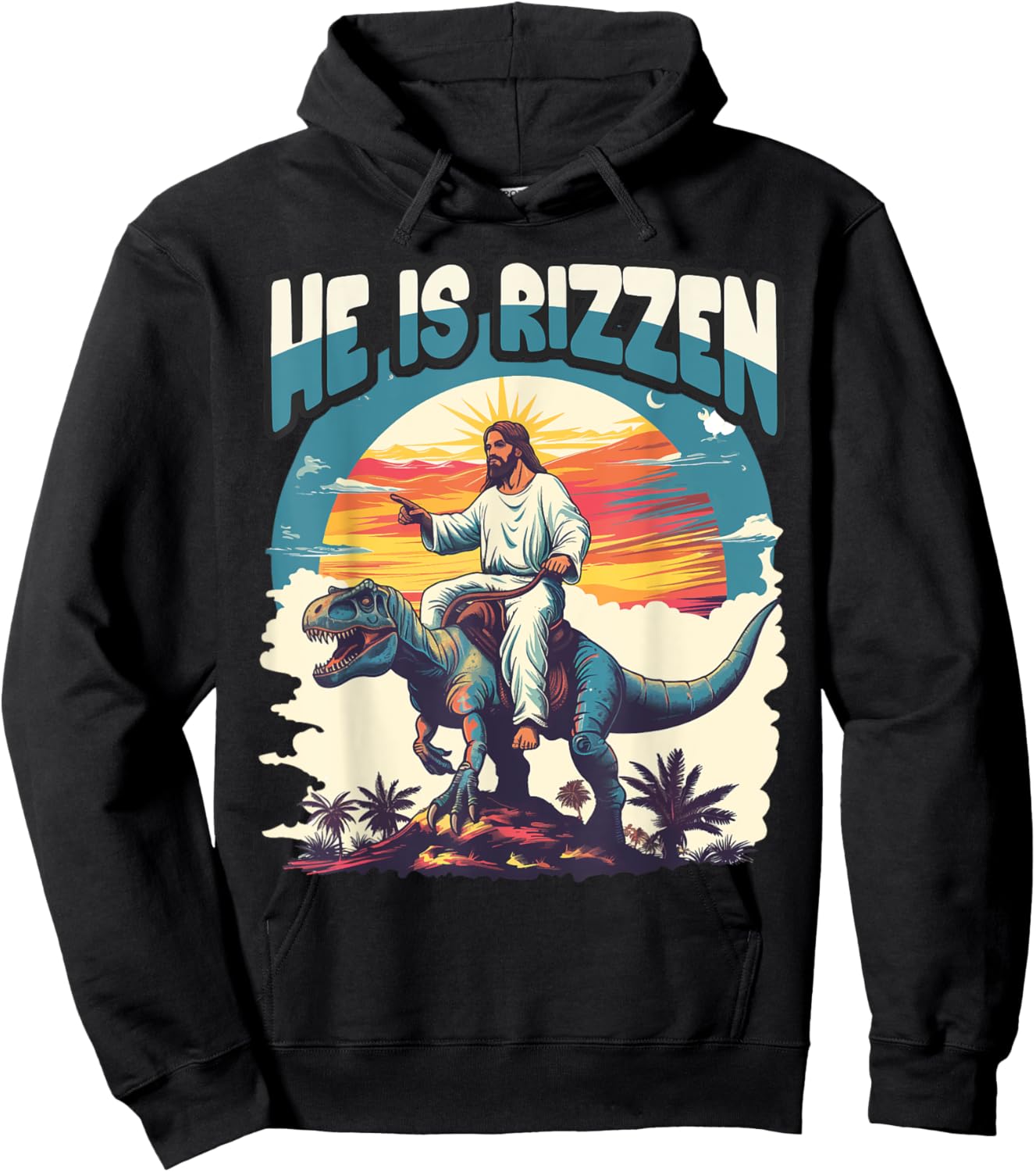 He Is Rizzen Jesus He Has Rizzen Jesus Hoodie - Hoodie | Black