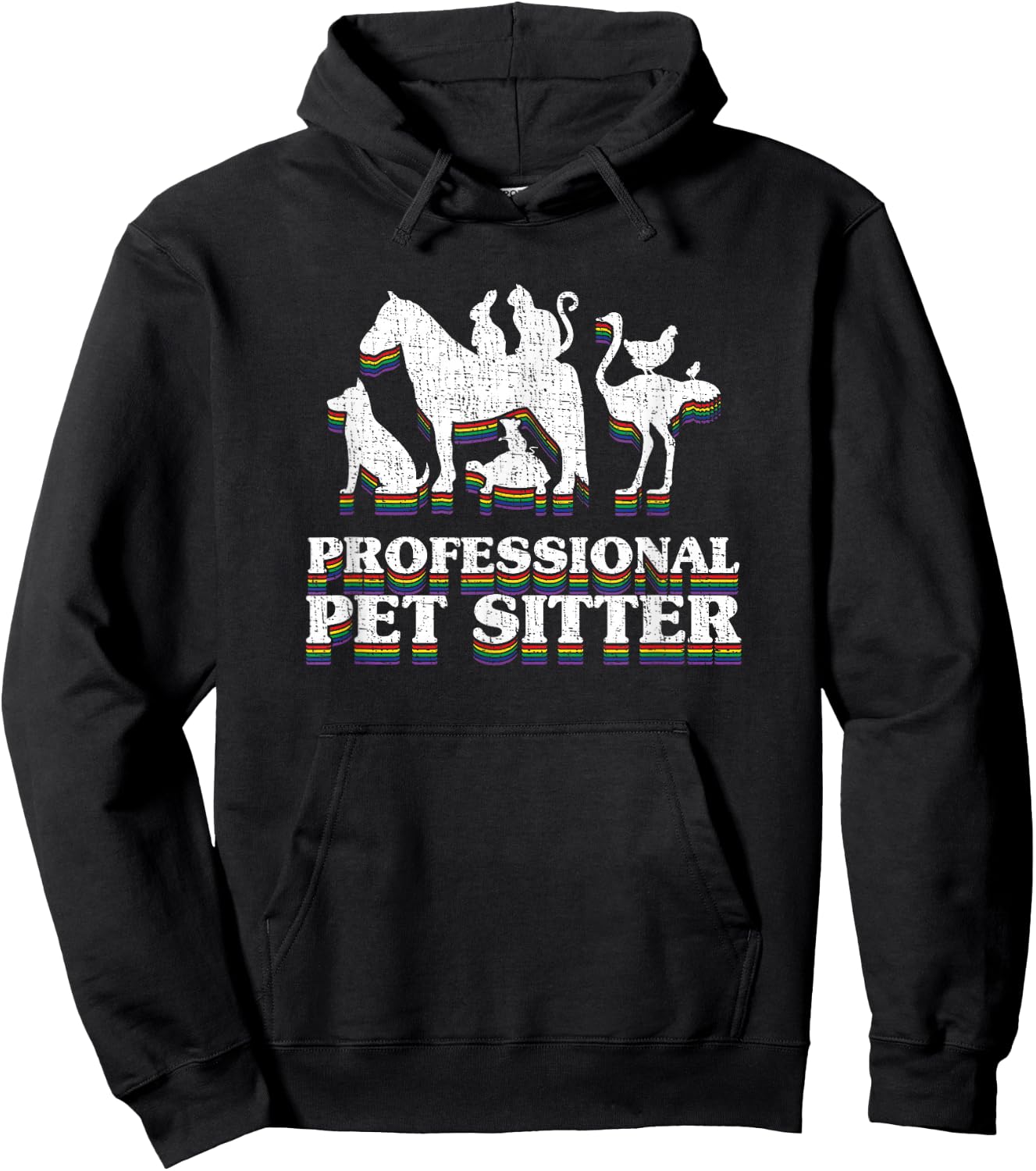 Classic Professional Pet Sitter distressed Hoodie - Hoodie | Black