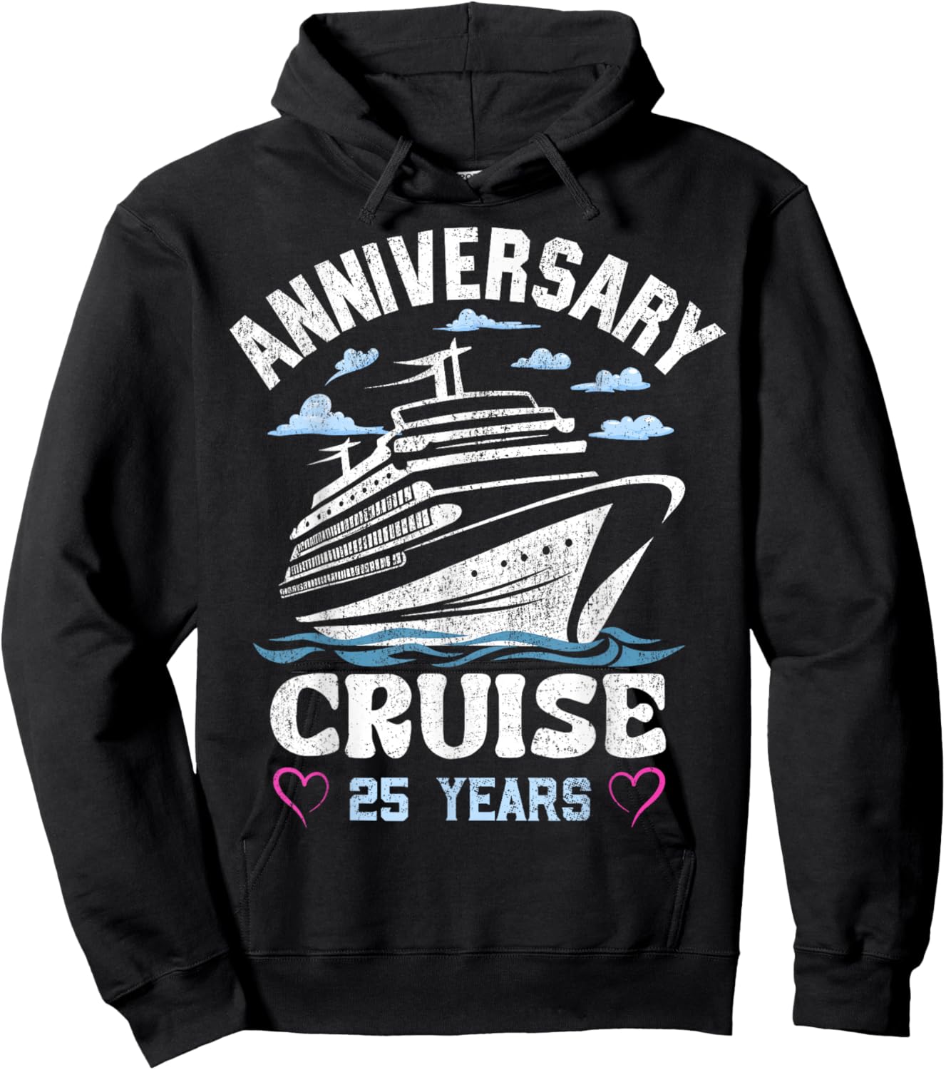25 Years of Marriage 25th Wedding Anniversary Cruise Hoodie - Hoodie | Black