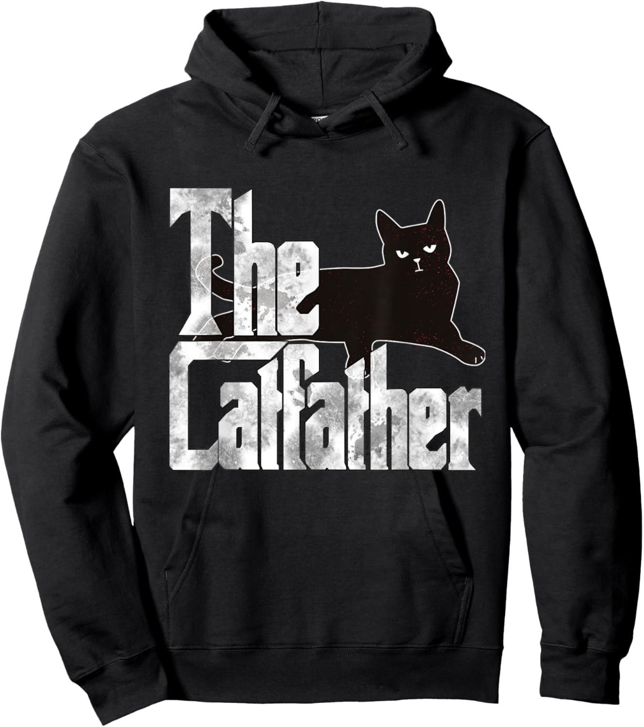 Cat Dad The Catfather Lazy Black Cat Father Kitty Daddy Men Women Hoodie - Hoodie | Black