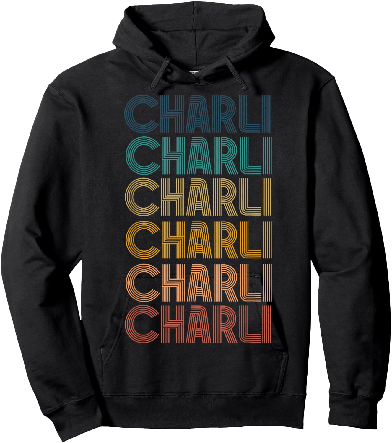 Retro Vintage Charli Classic Name Cool 80s 90s Hoodie - Hoodie | Black