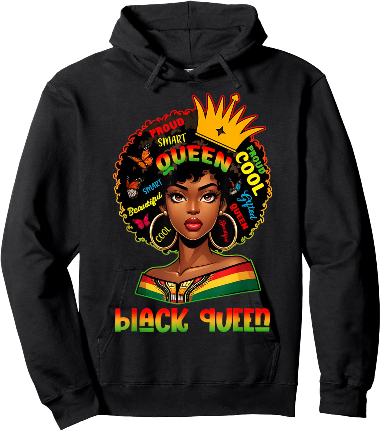 I Am Black History Month Women Girls Afro Black Queen Hoodie - Hoodie | Black