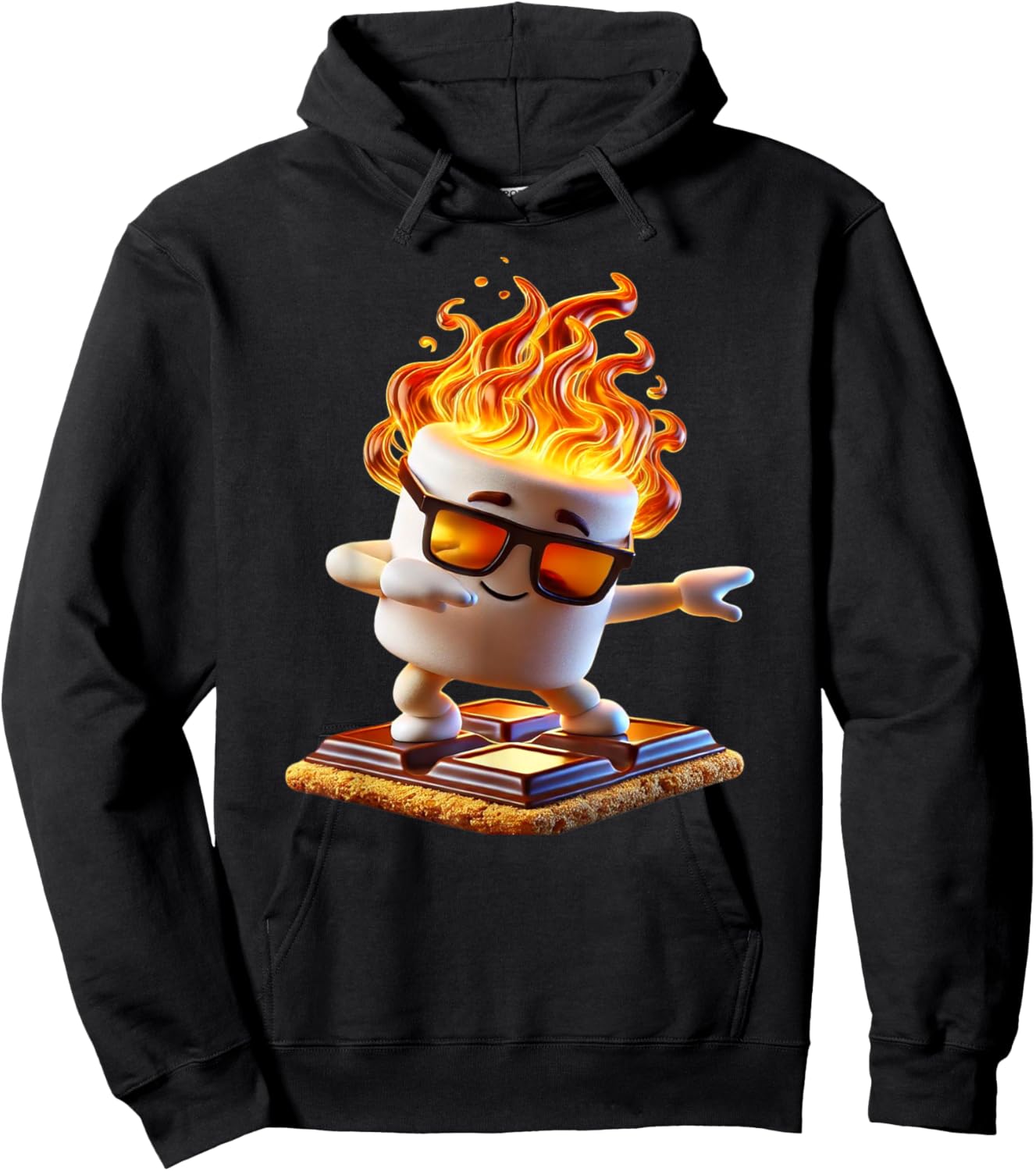 Dabbing Smore Marshmallow Cute Dab Dance Camping Camper Gift Hoodie - Hoodie | Black