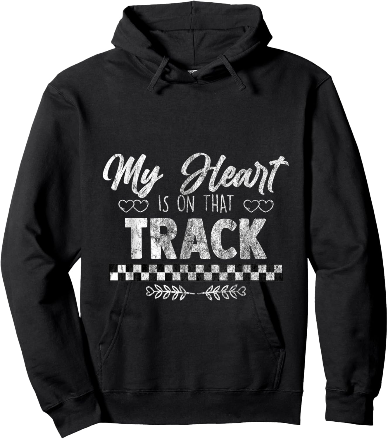 My Heart Is On That Track Drag Racing Race Car Driver Gift Hoodie - Hoodie | Black
