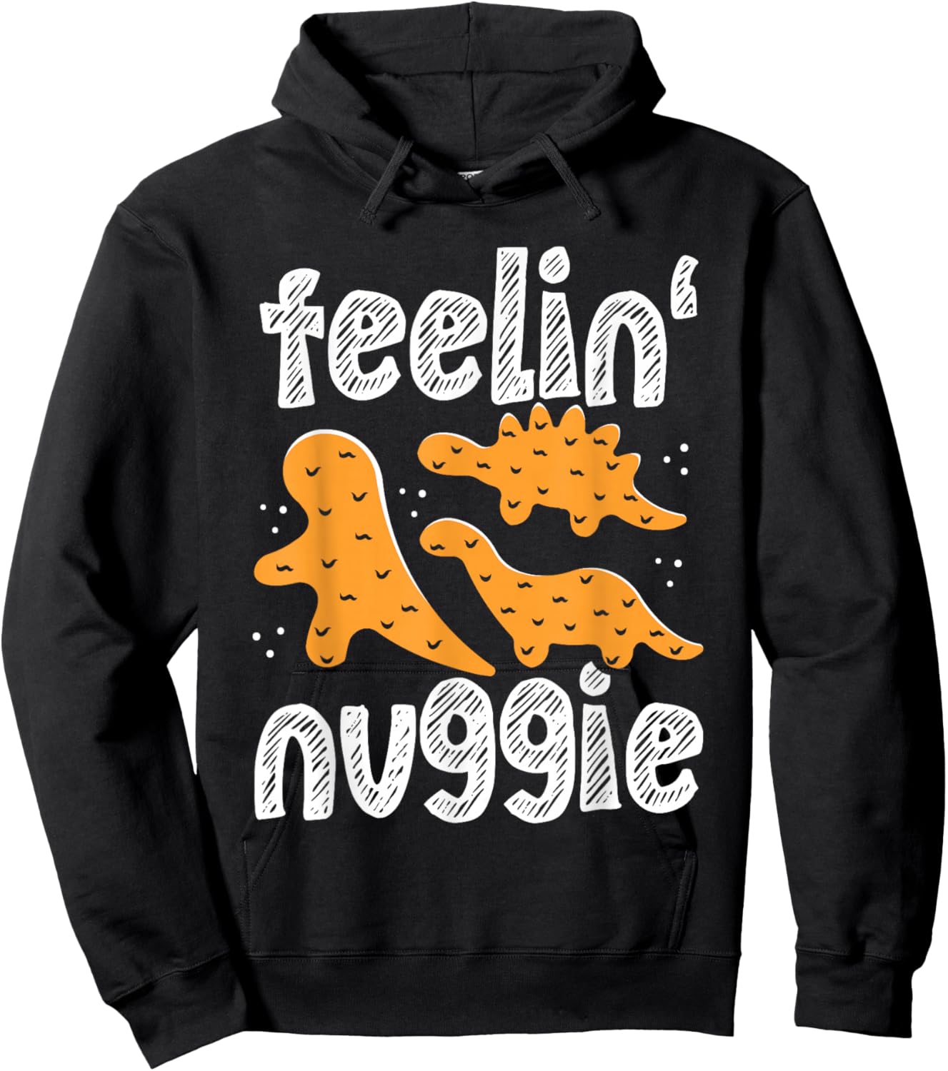 Dinosaur Chicken Nugget Lover Unique Dino Style Hoodie - Hoodie | Black