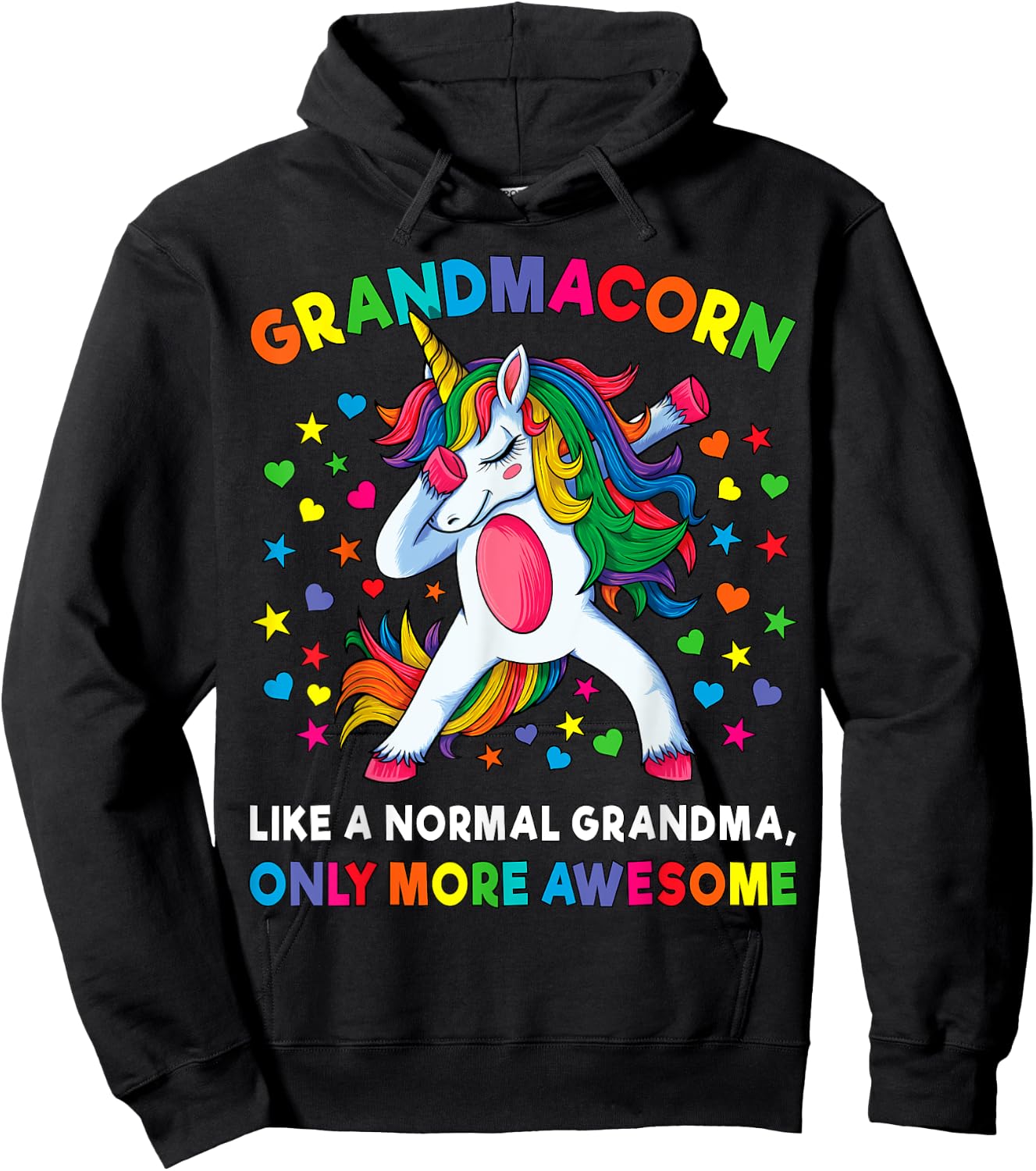 Grandmacorn Like A Grandma Only Awesome Dabbing Unicorn Hoodie - Hoodie | Black