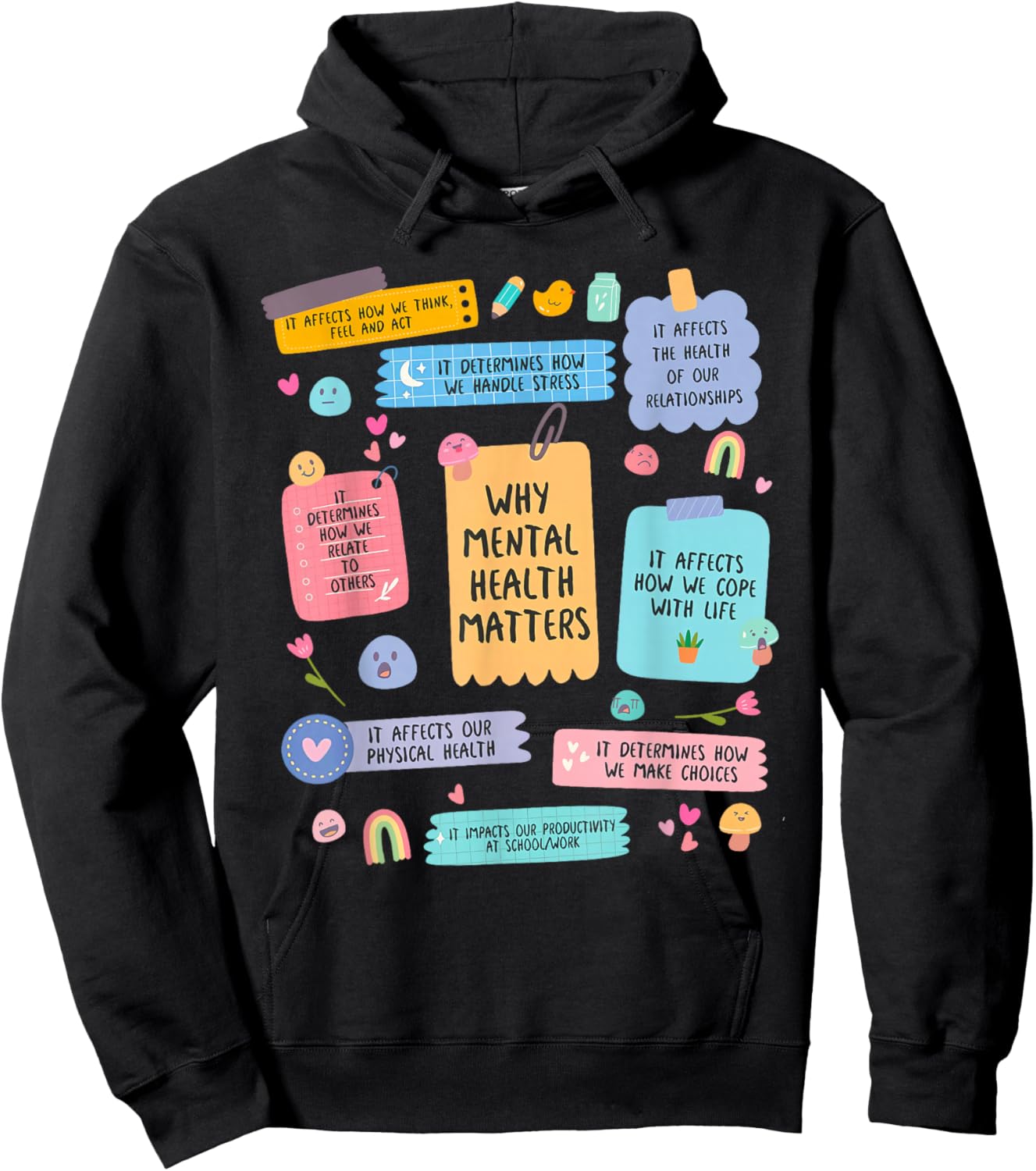 Mental Health Matters Human Brain Illness Awareness Reasons Hoodie - Hoodie | Black