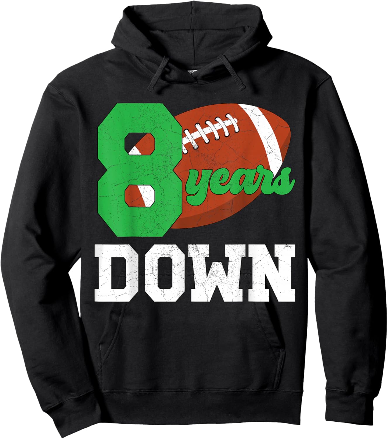 8th Birthday Football Boy Eight Year Old Football Player Hoodie - Hoodie | Black