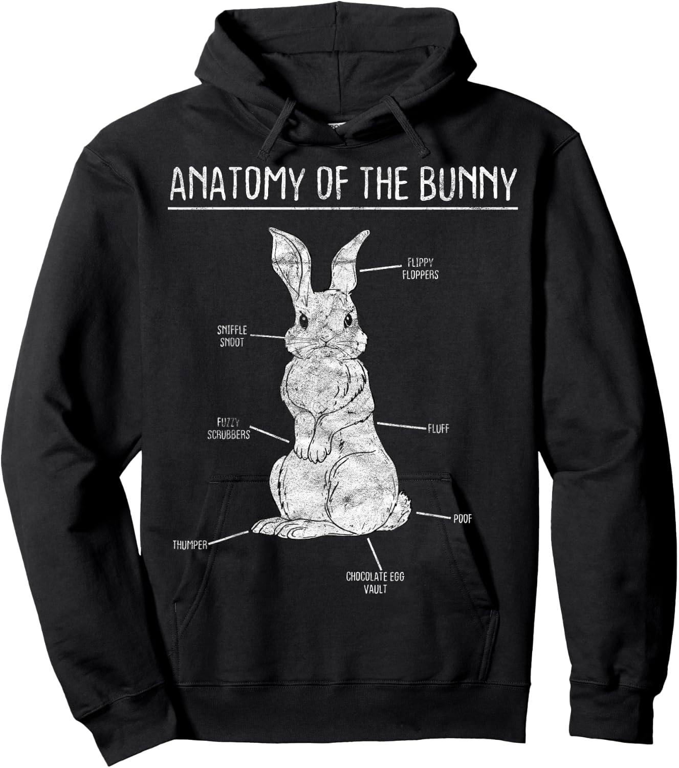 Rabbit Anatomy Bunny Lover Animal Pet Owner Gift Hoodie - Hoodie | Black