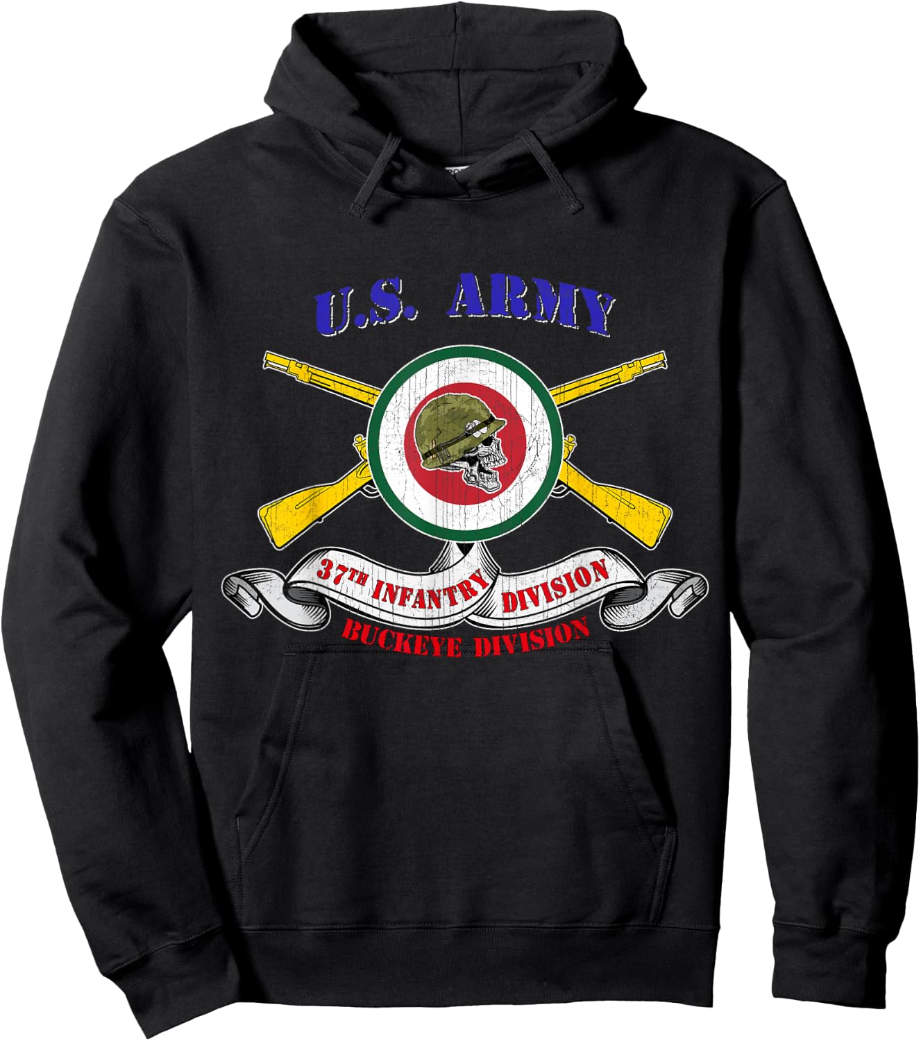 37th Infantry Division 37th ID Veteran Buckeye Division Hoodie - Hoodie | Black