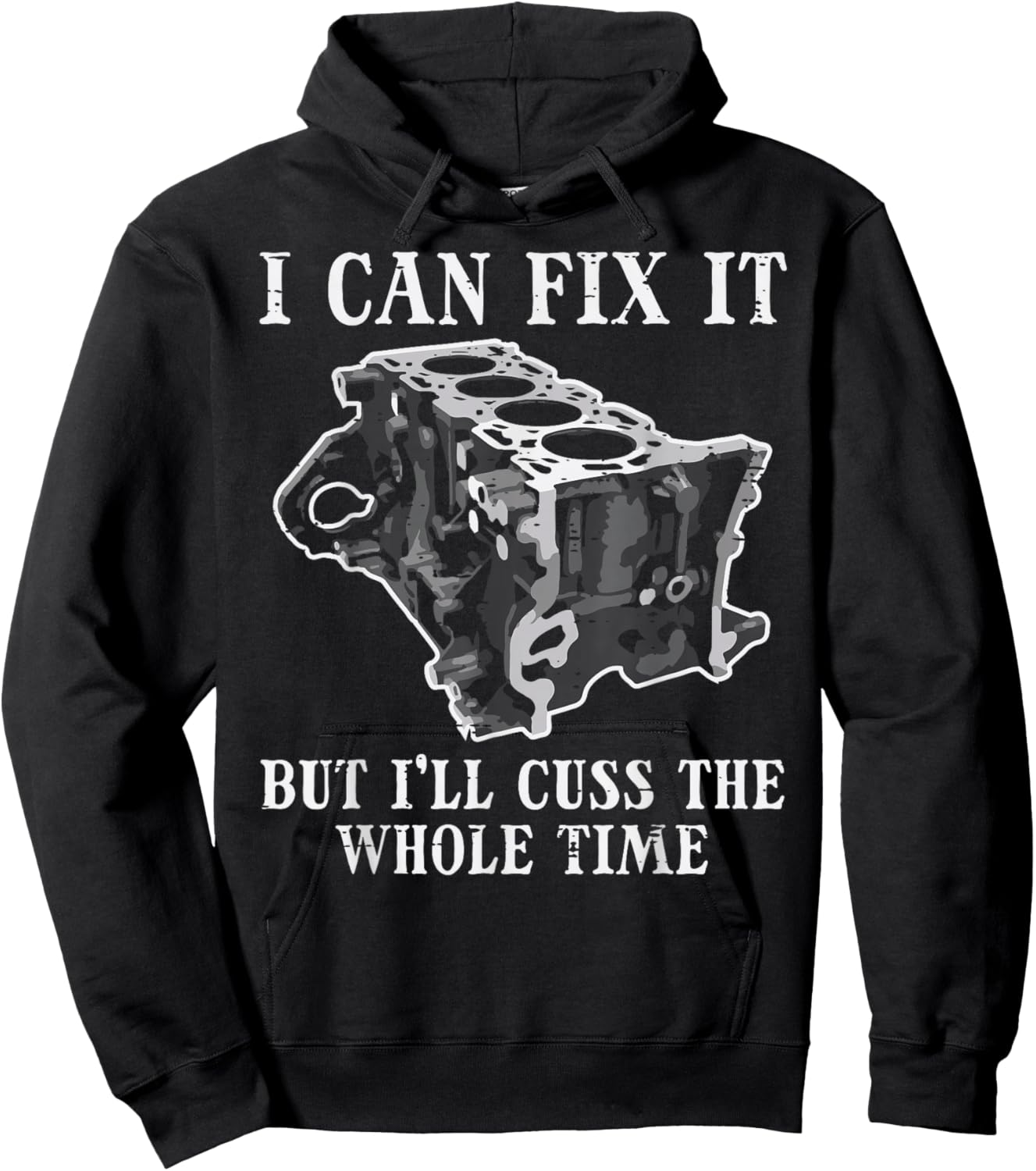 I Can Fix It Engine Funny Car Auto Mechanic Garage Men Hoodie - Hoodie | Black