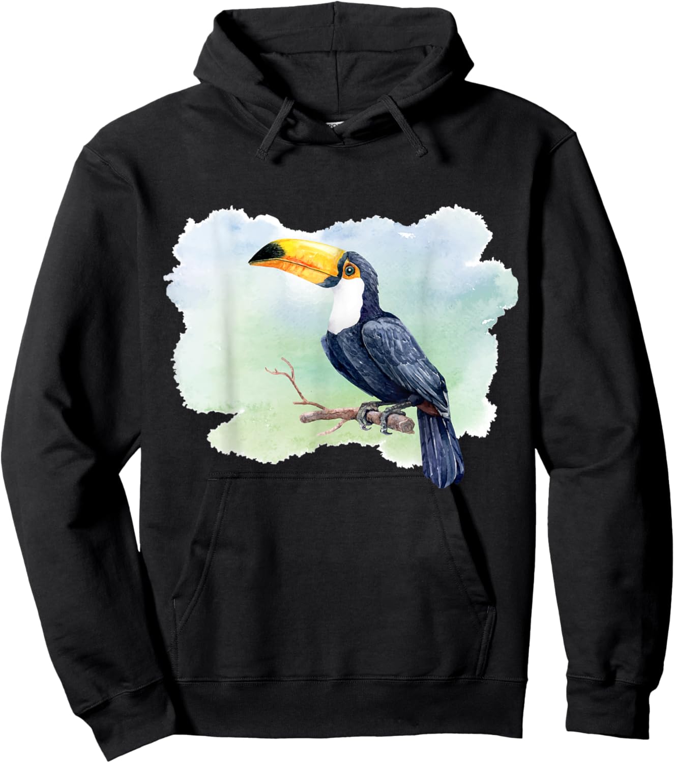 Toucan Watercolor Hoodie - Hoodie | Black