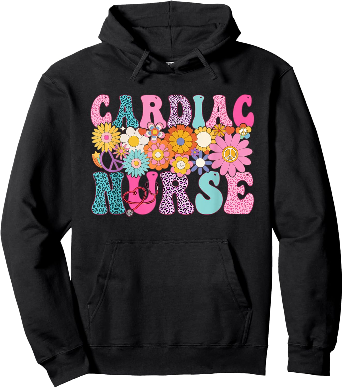Cardiac Nurse Week Groovy Appreciation Day Hoodie - Hoodie | Black