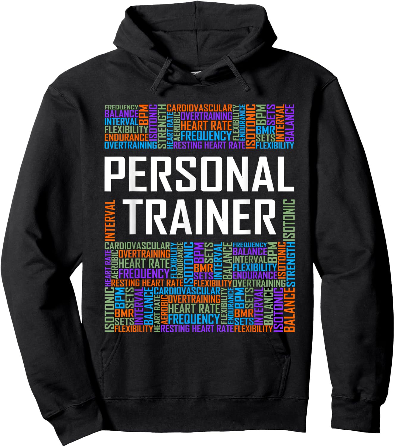 Funny Personal Trainer Words Gift Gym Coach Training Gifts Hoodie - Hoodie | Black