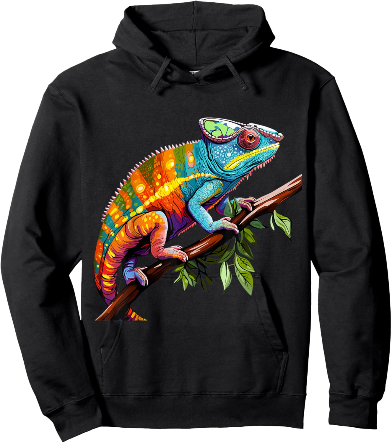Chameleon Reptile Graphic Hoodie - Hoodie | Black