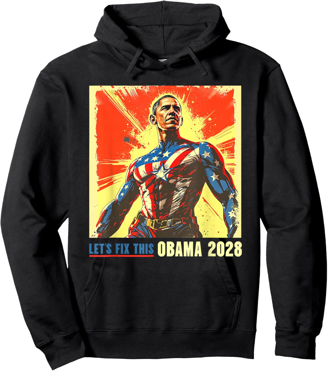 Obama Let's Fix This 2028 Barack for President 48 Hoodie - Hoodie | Black