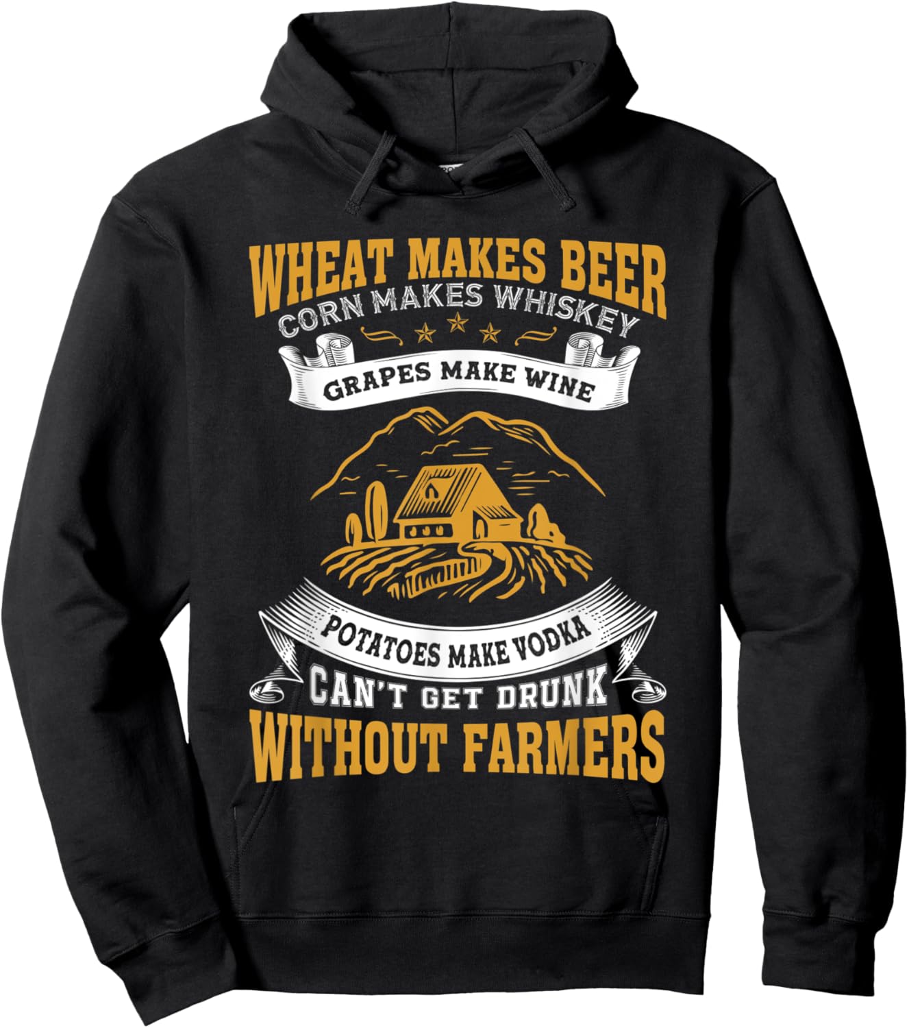 Can't Get Drunk Without Farmers Funny Farming Farmer Hoodie - Hoodie | Black