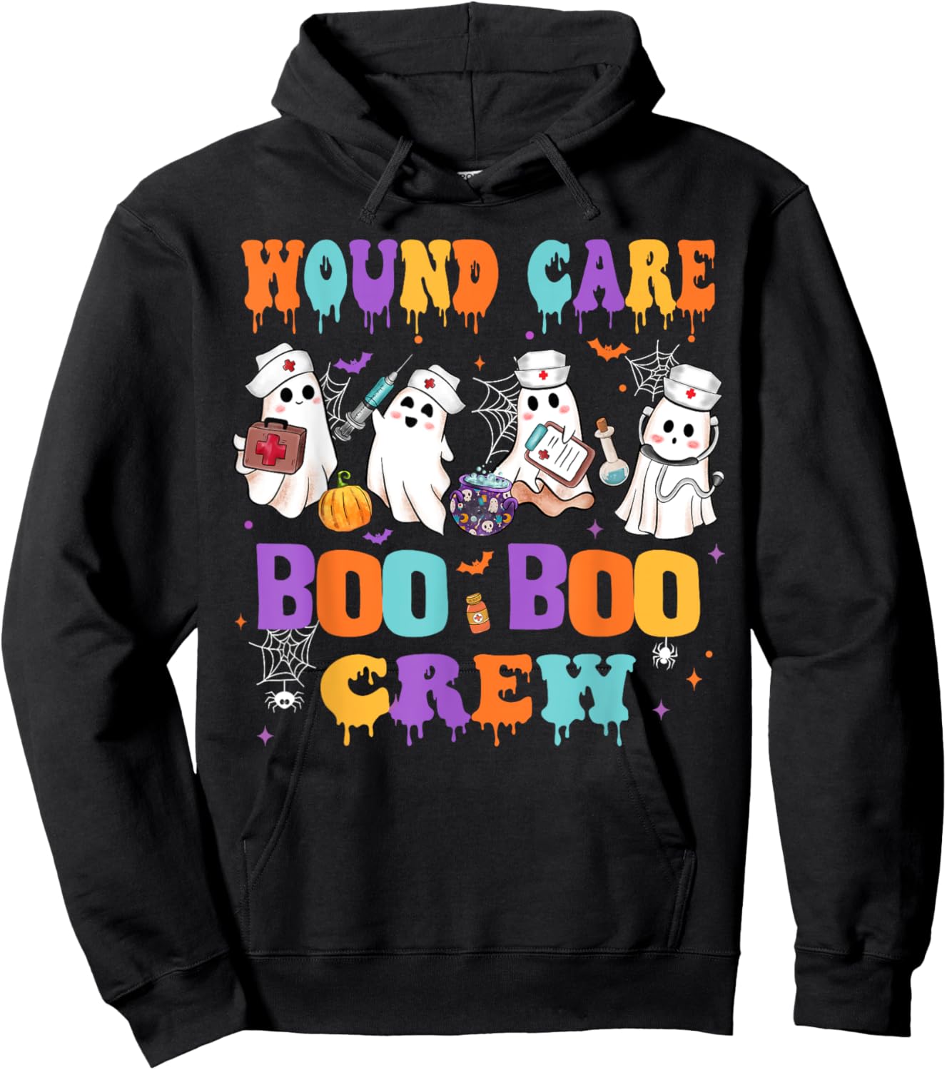 Wound Care Nurse Boo Boo Crew Nurse Halloween Squad Nurse Hoodie - Hoodie | Black